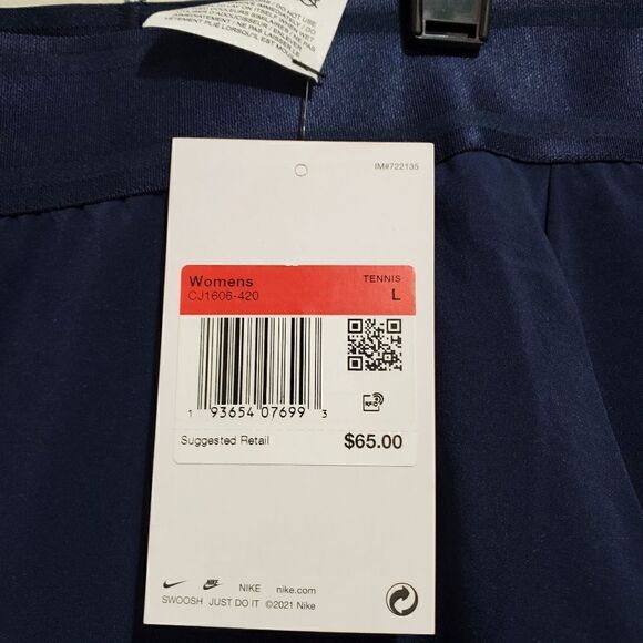 Nike Essential Victory Tennis Skirt Womens Sz Large Blue CJ1606-420 NWT - Picture 6 of 10